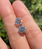 0.8ct Round Cut Moissanite Solitaire Stud Women Earrings 14k White Gold Plated