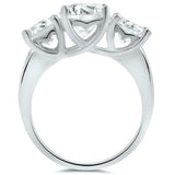 3ct Round Cut Diamond Engagement Ring Trilogy Trendy Design 14k White Gold Over