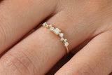 1.3ct Engagement Ring Round Cut Diamond Cluster Minimalist 14k YellowGold Finish