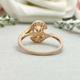 2.3ct Oval Peach Morganite Engagement Ring Swirl Solitaire 14k Yellow Gold Over