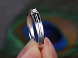 0.4ct Round Diamond Engagement Ring 14k White Gold Finish Solitaire Wedding Band