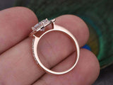 1.7ct Round Cut Diamond Vintage Halo Engagement Ring 14k Rose Gold Finish