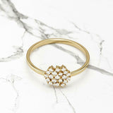 Cluster Snowflake Engagement Ring 1.6ct Round Cut Diamond 14k Yellow Gold Finish