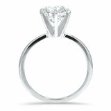 1.2ct Engagement Ring Round Cut Diamond 6 Prong Solitaire 14k White Gold Finish