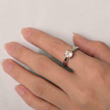 1.5ct Round Cut Morganite Classic 4 Prong Solitaire Ring 14k White Gold Finish