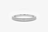2ct Wedding Band Round Cut Diamond Dual Row Half Eternity 14k White Gold Finish