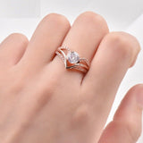 2ct Round Cut Diamond Engagement Ring 14k White Gold Finish V Shape Split Shank