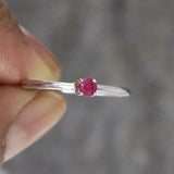 0.3ct Engagement Ring Round Cut Pink Ruby Solitaire Women 14k White Gold Finish