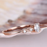 Minimalist Solitaire Engagement Ring 1.2ct Round Cut Diamond 14k Rose Gold Over