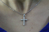 0.55ct Round Cut VVS1D Diamond Holy Cross Pendant 14k White Gold Finish NO CHAIN