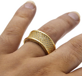 3Ct Round Diamond Elegant Wide Eternity Wedding Ring Band 14K Yellow Gold Finish