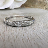 0.4ct Round Cut Moissanite Half Eternity Women Wedding Band 14k WhiteGold Plated