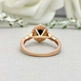 2.2ct Engagement Ring Oval Cut Black Diamond Halo Design 14k Rose Gold Finish