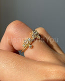 0.5ct Round Cut Moissanite Celtic Cluster Engagement Ring 14k Yellow Gold Plated