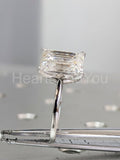 0.35ct Emerald Simulated Diamond Solitaire Engagement Ring 14k White Gold Plated
