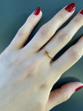 0.5ct Baguette Cut Yellow Sapphire Minimalist Solitaire Ring 14k YellowGold Over