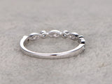 0.5ct Round Cut Blue Aquamarine Diamond Wedding Band Ring 14k Rose Gold Finish