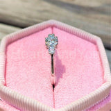 0.5ct Round Cut Moissanite Trilogy Minimalist Women Ring 14k White Gold Plated
