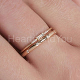0.1ct Round Cut Moissanite Dainty Flush Set Wedding Band 14k Yellow Gold Plated