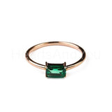 0.35ct Emerald Cut Simulated Solitaire Engagement Ring 14k Yellow Gold Plated