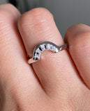 0.12ct Baguette Cut Simulated Diamond Curved Wedding Band 14k White Gold Plated