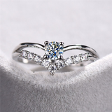 1.9ct Round Cut Diamond Engagement Ring 14k White Gold Finish V Shape Split Band