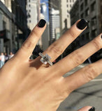 2.1ct Emerald Diamond Engagement Ring Accents with Solitaire 14k White Gold Over