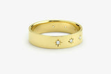 0.7ct Wedding Band Round Cut Diamond Star Wide Half Eternity 14k YellowGold Over