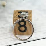 4Ct Radiant Cut DVVS1 Diamond Accents Halo Engagement Ring 14K White Gold Finish