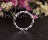 0.5ct Round Cut Moissanite Eternity Twisted Wedding Band 14k White Gold Plated