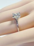 3Ct Princess Cut DVVS1 Diamond Engagement Solitaire Ring 14K White Gold Finish