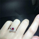 1ct Oval Cut Pink Ruby Engagement Ring Halo Bypass Design 14k White Gold Finish