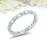 2ct Baguette Cut Diamond Wedding Band Eternity Anniversary 14k White Gold Finish