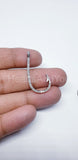 0.5ct Round Cut Moissanite Fish Hook Pendant 14k White Gold Plated NO CHAIN