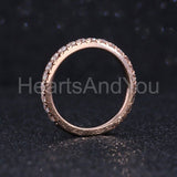 0.55ct Round Cut Moissanite Half Eternity Women Wedding Band 14k RoseGold Plated