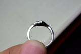 0.3ct Engagement Ring Round Cut Pink Ruby Floral Split Shank 14k White Gold Over