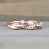 1.3ct Round Cut Diamond Wedding Ring Band 14k Rose Gold Finish Infinity Design