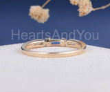 0.1ct Baguette Cut Simulated Sapphire Half Eternity Wedding Band 14k Gold Plated