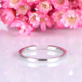 1ct Round Cut Blue Sapphire Wedding Ring Band Open Stackable 14k White Gold Over