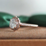 2.5Ct Round Cut DVVS1 Diamond Vintage Halo Engagement Ring 14K Rose Gold Finish