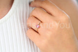0.4ct Oval Simulated Pink Sapphire Solitaire Engagement Ring 14k RoseGold Plated