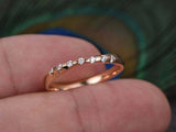 0.7ct Round Cut Diamond Wedding Band Stackable Minimalist 14k Rose Gold Finish