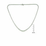 20Ct Round Cut VVS1/D Diamond Slim Tennis Necklace Solid 14K White Gold Over