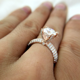 2.5ct Round Cut Diamond Engagement Ring 18k Rose Gold Finish Accents Solitaire