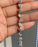 9ct Multi Shape Simulated Box Clasp Wedding Tennis Bracelet 14k WhiteGold Plated