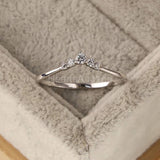 0.5ct Round Cut Moissanite Dainty Minimalist Wedding Band 14k White Gold Plated