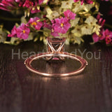 1ct Emerald Cut Simulated Morganite Solitaire Accents Ring 14k Rose Gold Plated