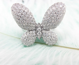 3ct Round Cut Diamond Engagement Ring 14k White Gold Finish Butterfly Design