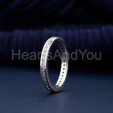 0.5ct Round Cut Moissanite Eternity Channel Set Wed Band 14k White Gold Plated