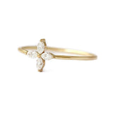 0.12ct Marquise Cut Diamond Engagement Ring 14k Yellow Gold Finish Minimalist